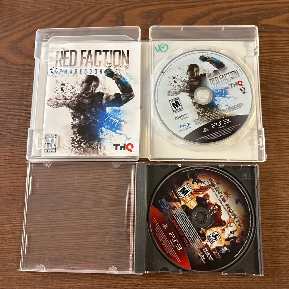 Sony PS3 Video Game Lot 4 Games Battlefield Brothers Arms Red Faction Saints Row